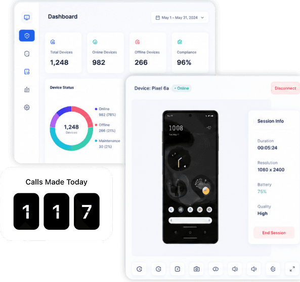 Cloud Phones CRM dashboard